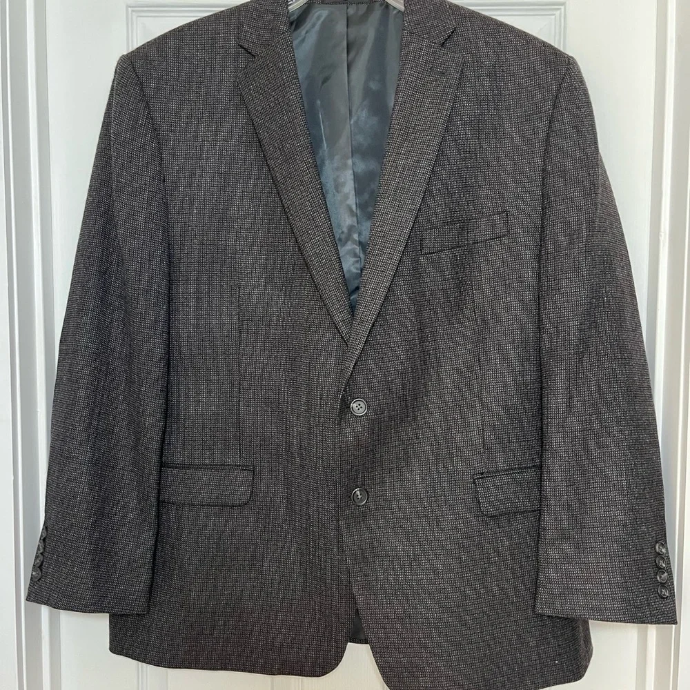 Lauren Ralph Lauren Black and Chocolate Wool Tweed Blazer